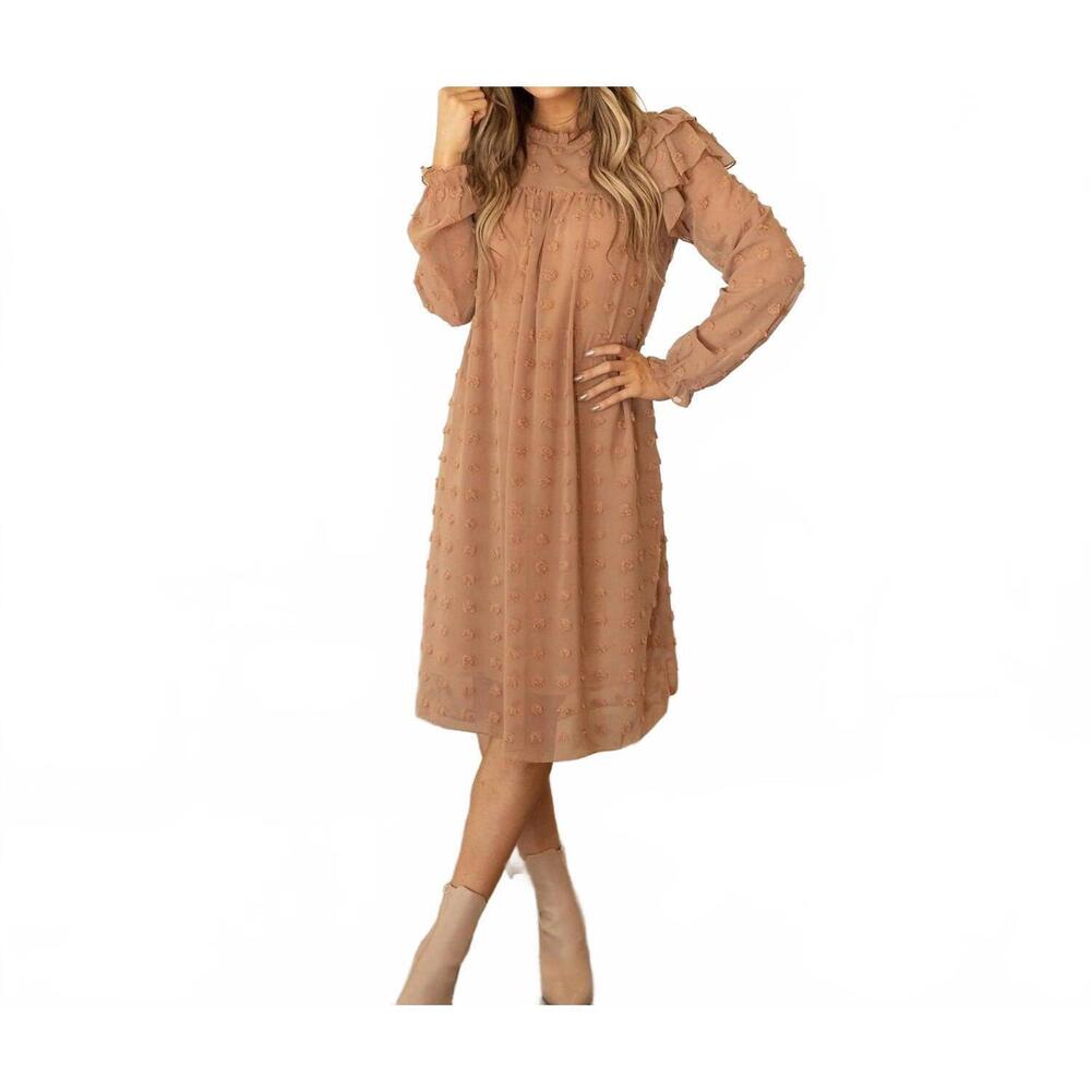 NEW INDIE & CO women's gwen dress in camel